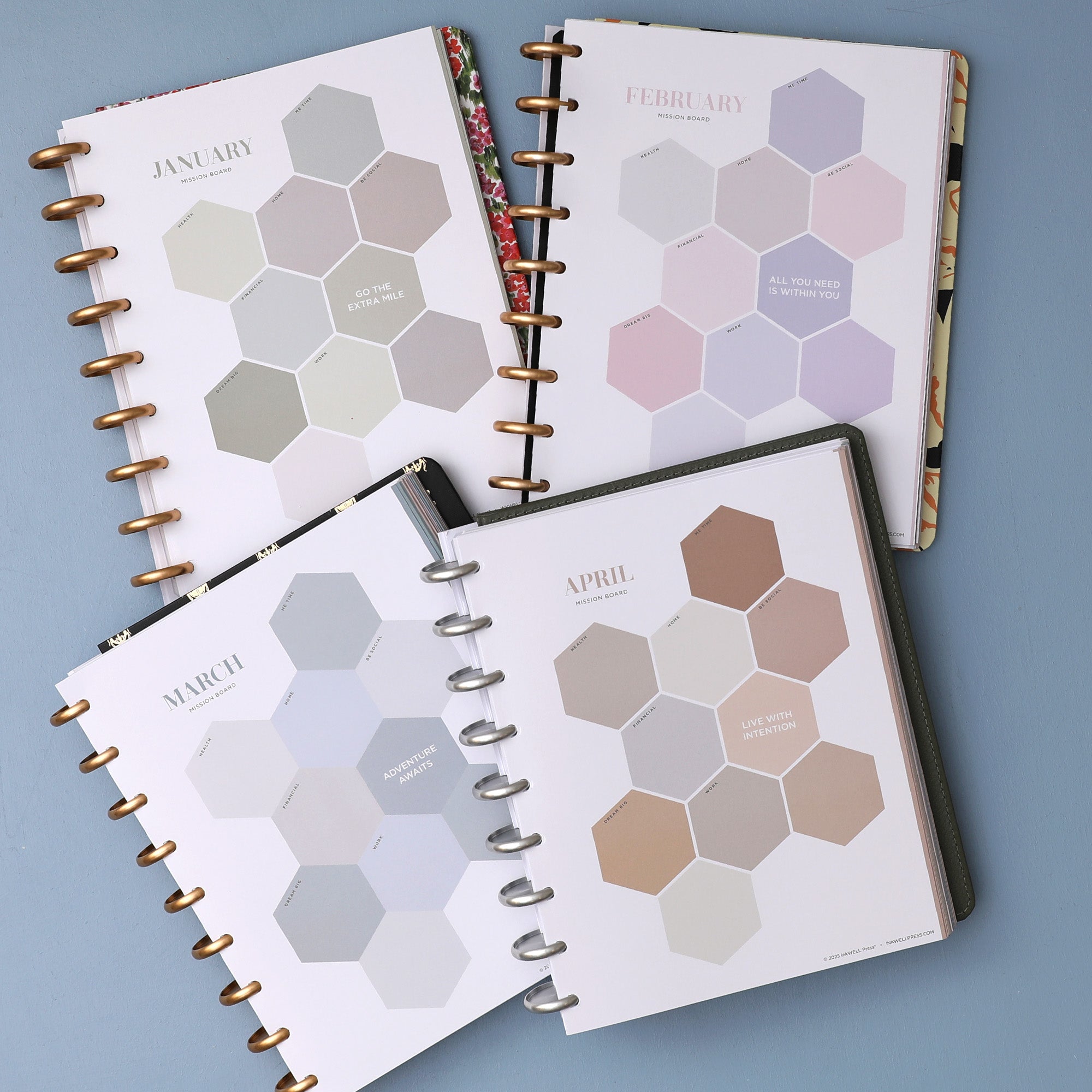 mission boards for each month to meet your goals in home, finance, life, etc.