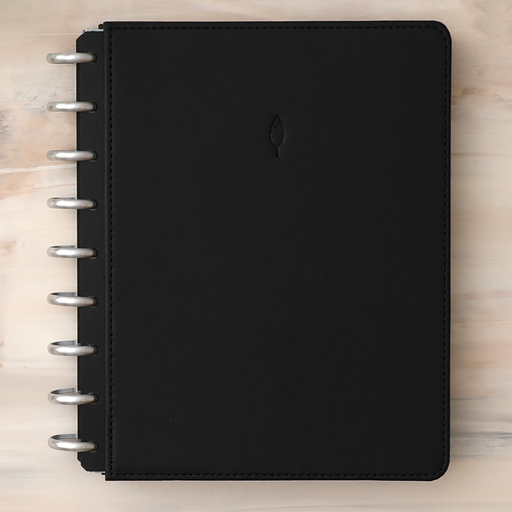 New Onyx cover design in faux vegan leather material for a professional inkwell planner look.