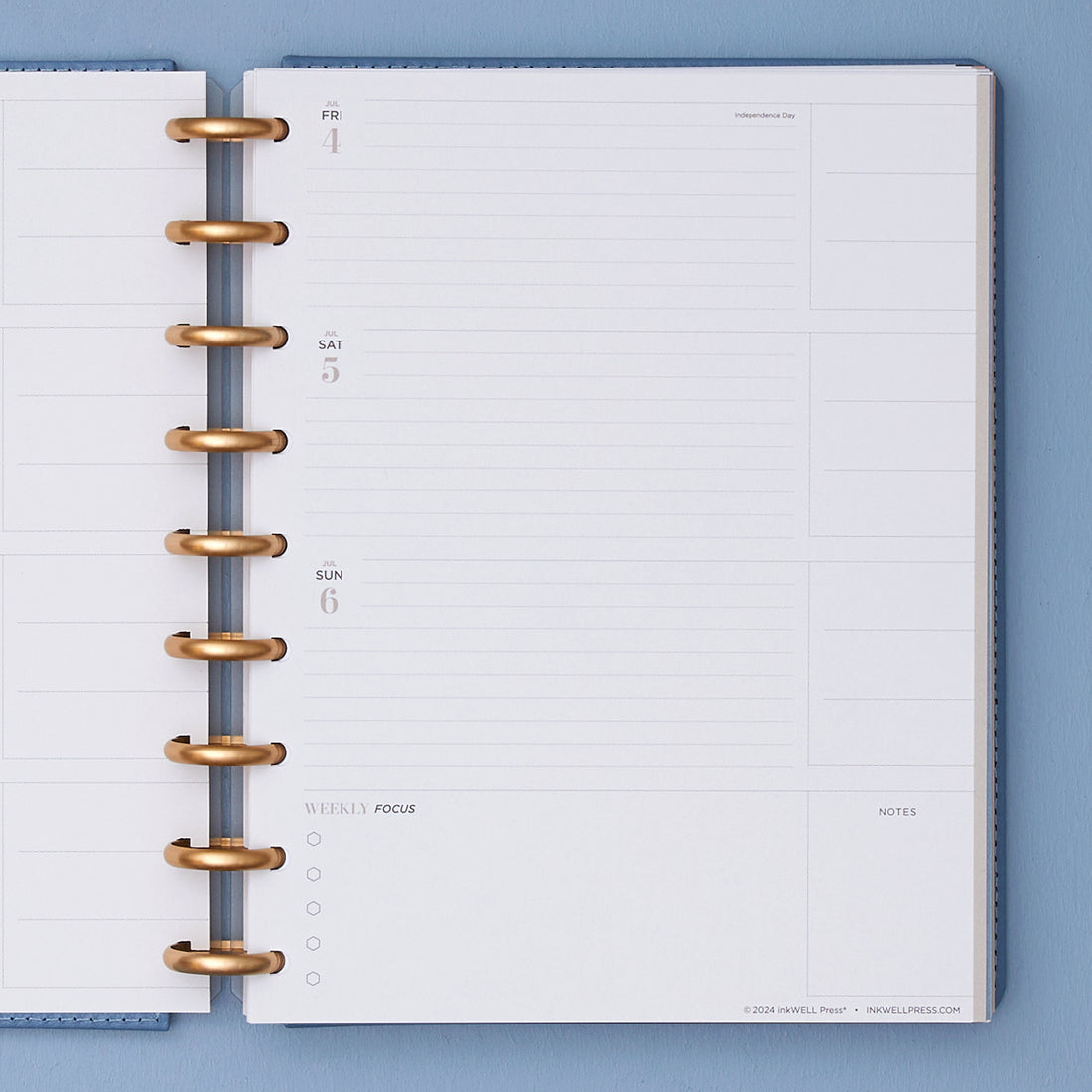 7x9 weekly spread inkwellpress lined writing space