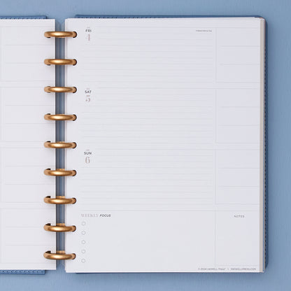 7x9 weekly spread inkwellpress lined writing space