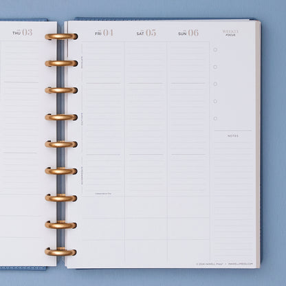 7x9 inkwellpress weekly spread featuring a vertical planning layout