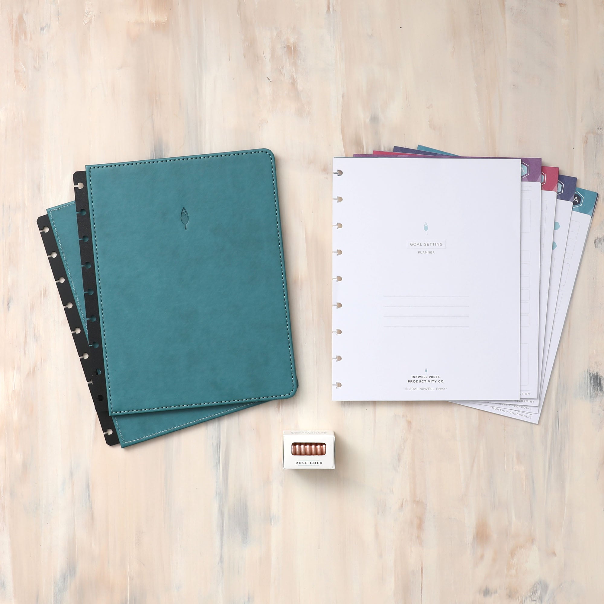 Goals Planner Bundle - Pacific Cover - Rose Gold Discs