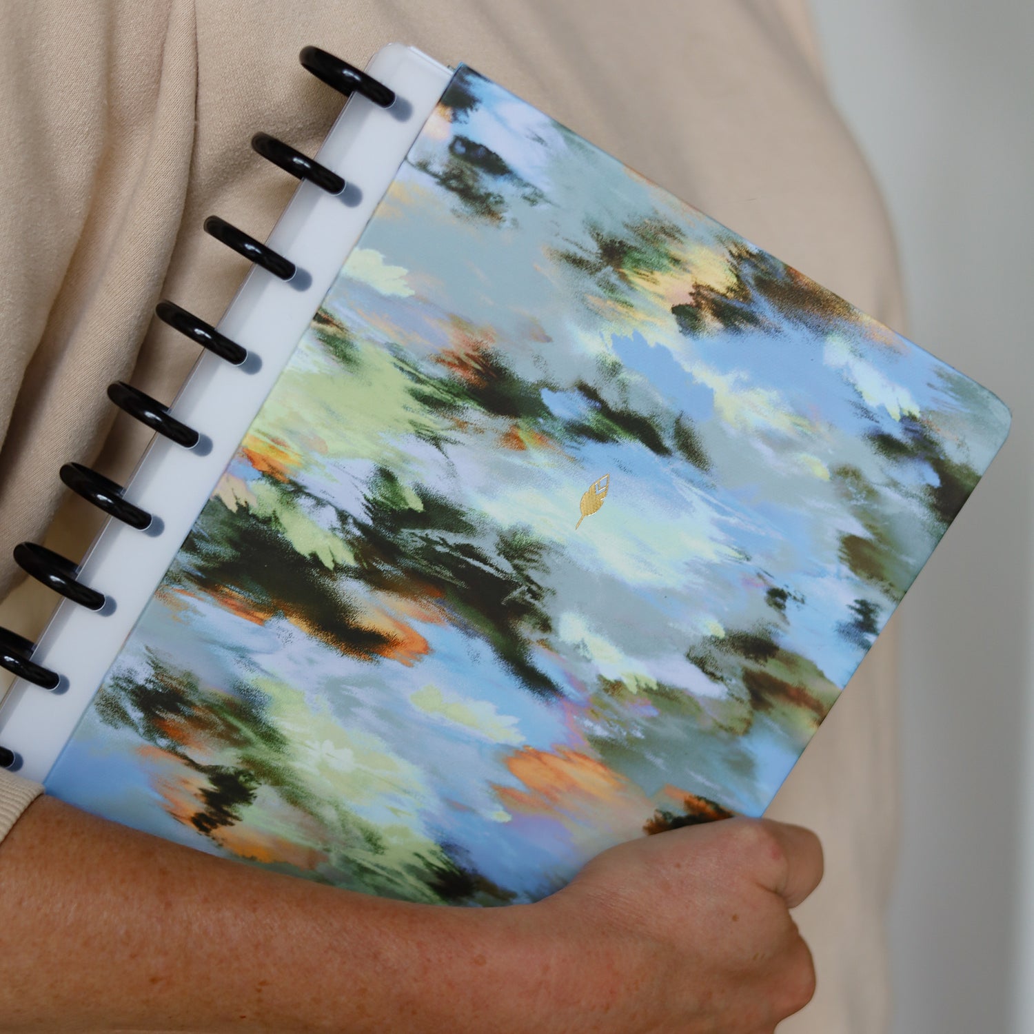 brushed abstract 7x9 hard cover for inkwell press disc bound system