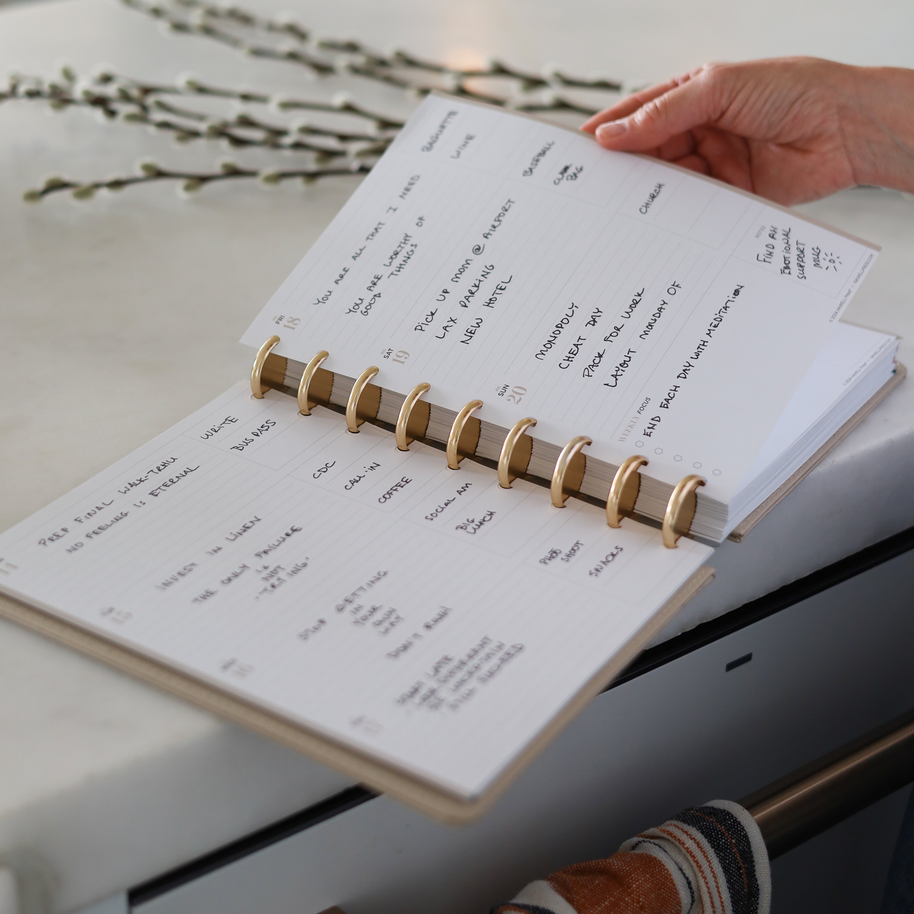 writing in your 7x9 vertical classic inkwellpress planner