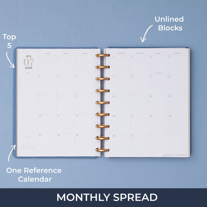 7x9 monthly spread inkwellpress lined writing space