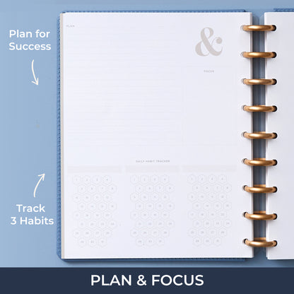 plan and focus section of your planner with habit tracker