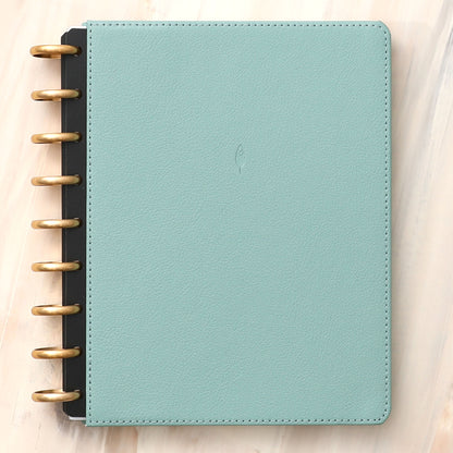 Vegan leather cover in a rio green for your inkwell press planner