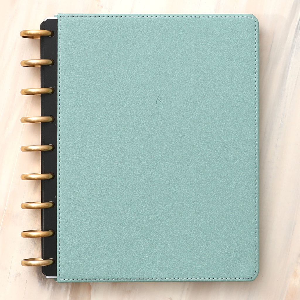 Vegan leather cover in a rio green for your inkwell press planner