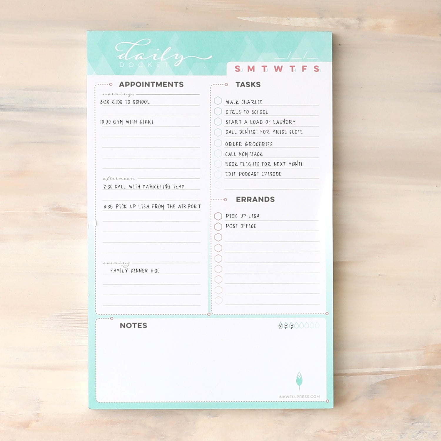 Organizational Notepad for Women to Help Streamline Your Day – inkWELL ...