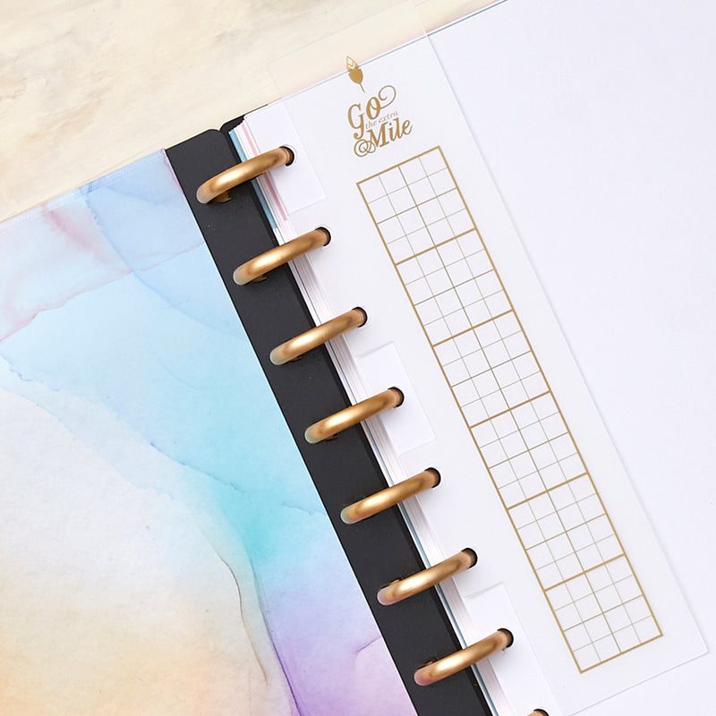 Flexible snap-on bookmark or page marker for your inkwell press planner with quote "Go The Extra Mile""