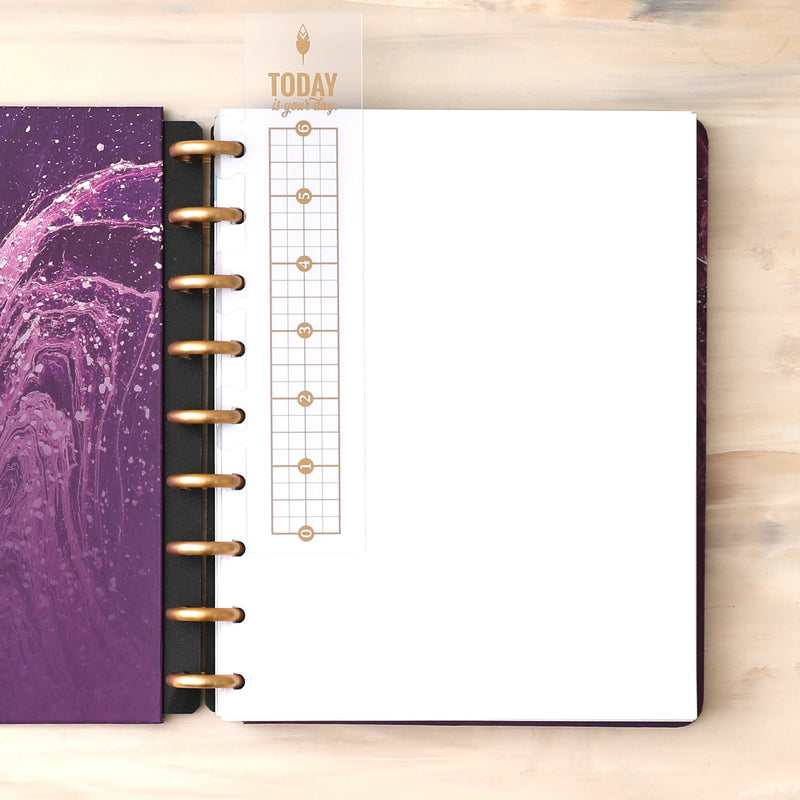 Flexible snap-on bookmark or page marker for your inkwell press planner with quote "Today is your Day"