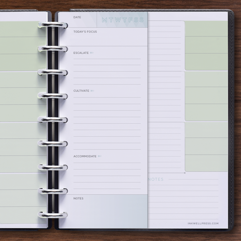 Priority List Inside Of Horizontal Flex 306 Disc Planner 